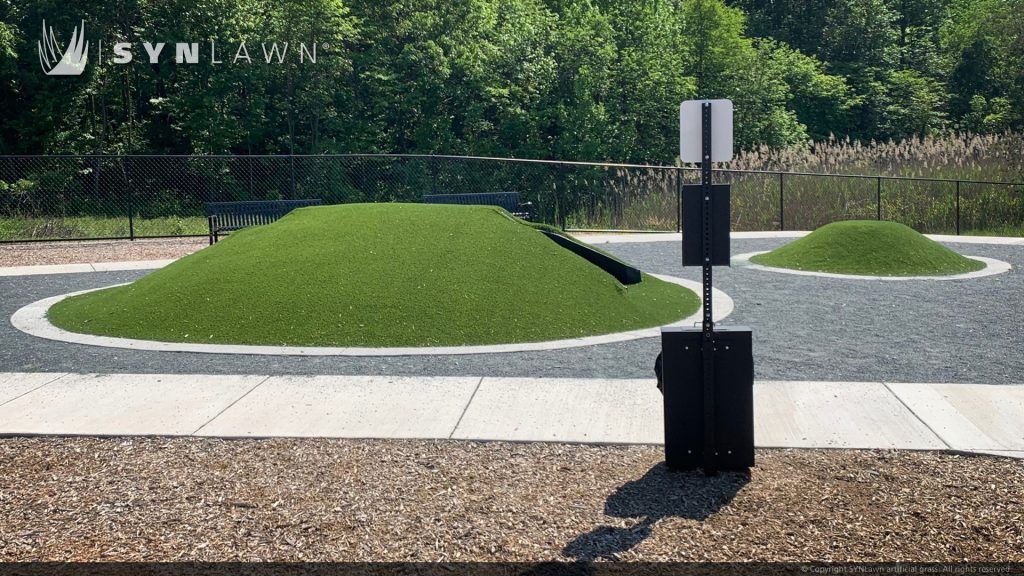 image of artificial pet grass at Greenleigh crossroads dog park Baltimore Maryland