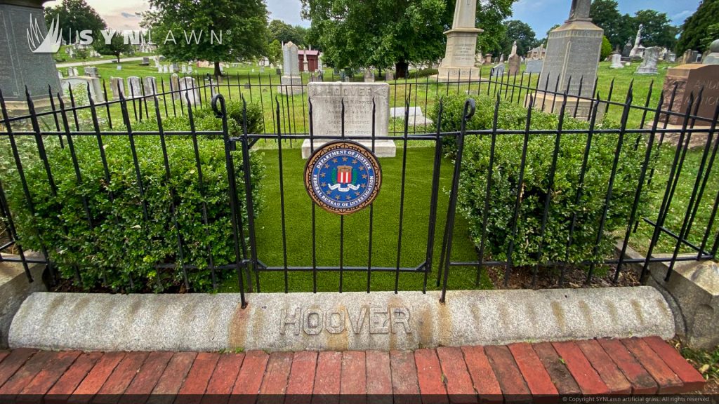 image of SYNLawn artificial grass at the congressional cemetery in Washington D.C. Hoover grave