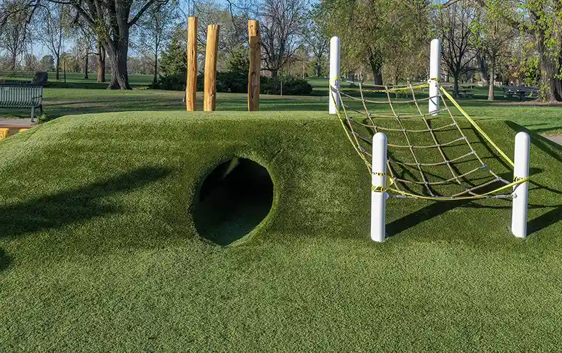 image of SYNLawn artificial grass at Washington Park Boathouse and Playground Denver Colorado
