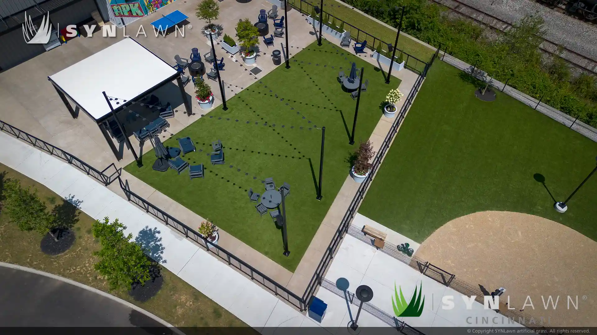 image of SYNLawn artificial grass at Factory 52 Cincinnati Ohio