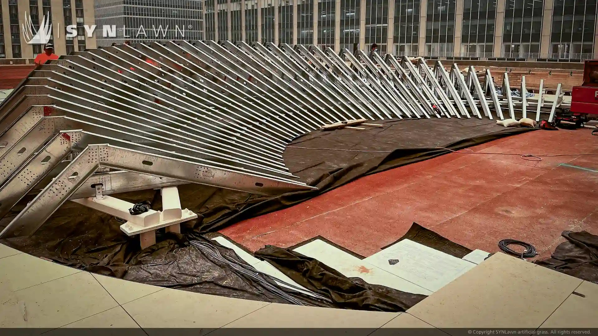 image of art deco design using synthetic turf at 50 Rockefeller Center New York City